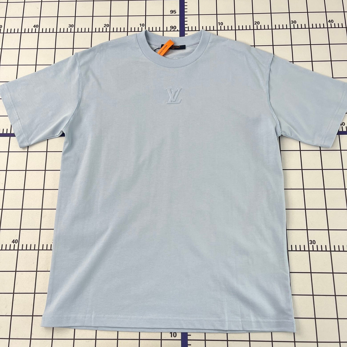 Louis Vuitton LV-logo T-shirt ljusblå
